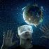 человек и земной шар в виртуальной реальности